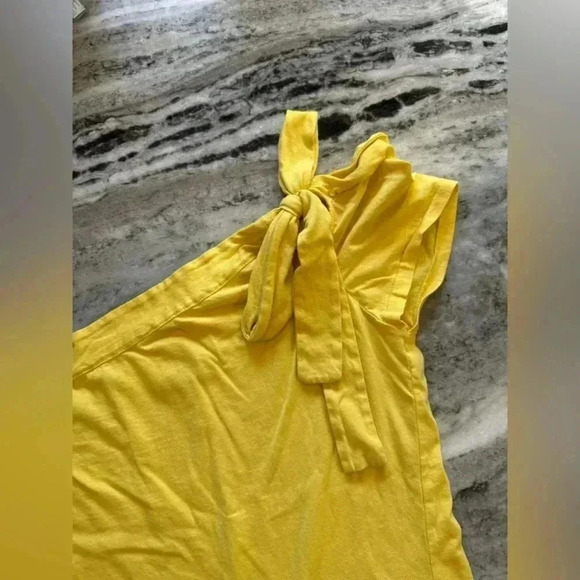 Anthropologie Maeve Women’s Yellow One Shoulder Bow Top - Size XL - Picture 2 of 6